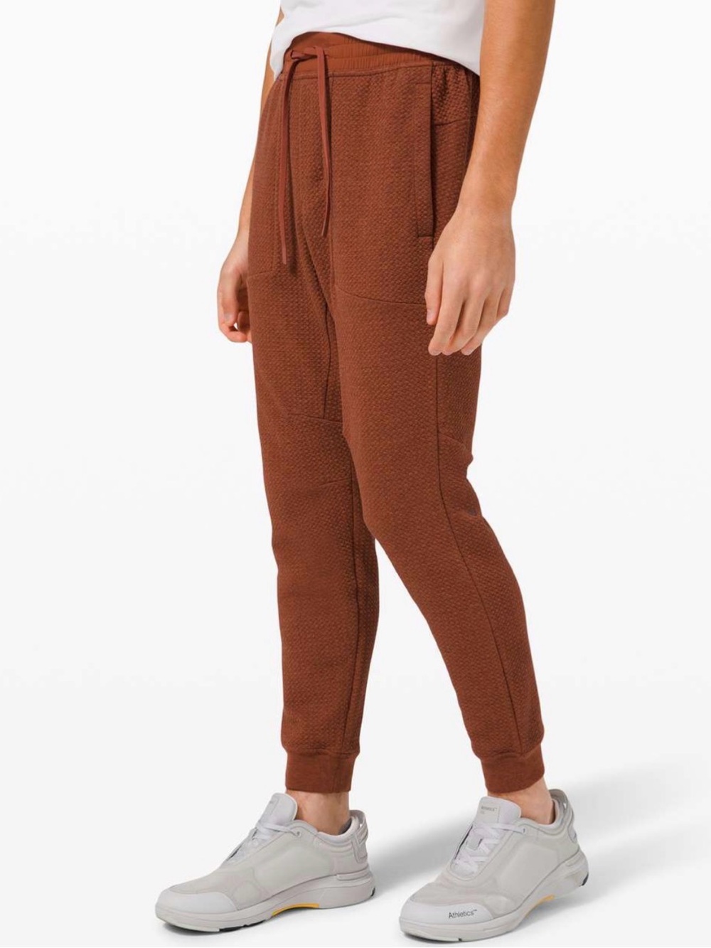 Lululemon At Ease Jogger 29" in Heathered Dark Terracotta / Black